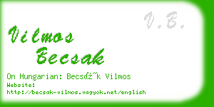 vilmos becsak business card